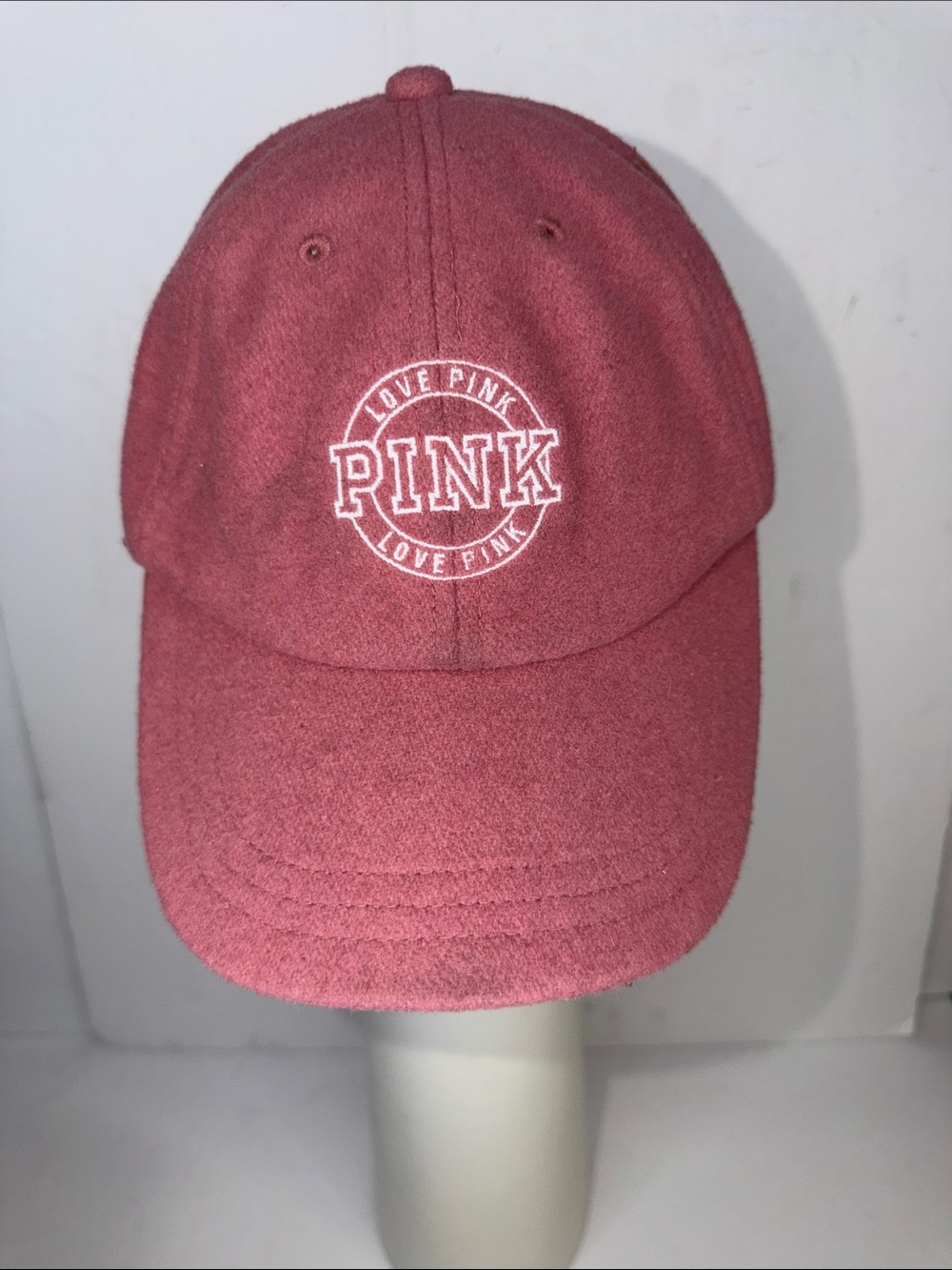 PINK Victoria's Secret Dusty Rose Kids Baseball Cap with White Embroidery